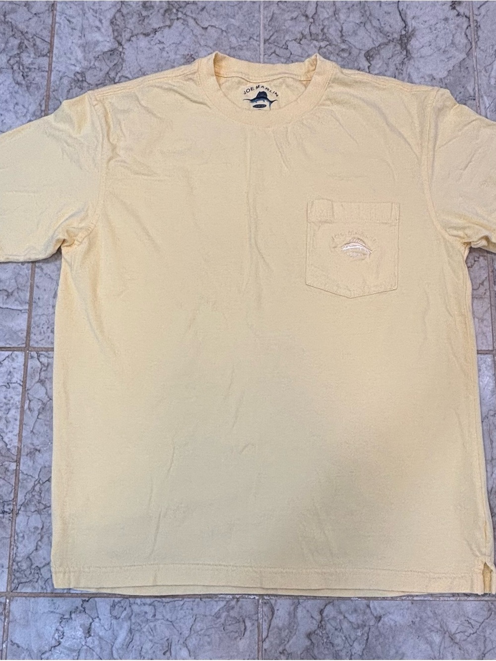 Joe Marlin Unwind Yellow Cotton T Shirt With Embroidery On Pocket Size L
